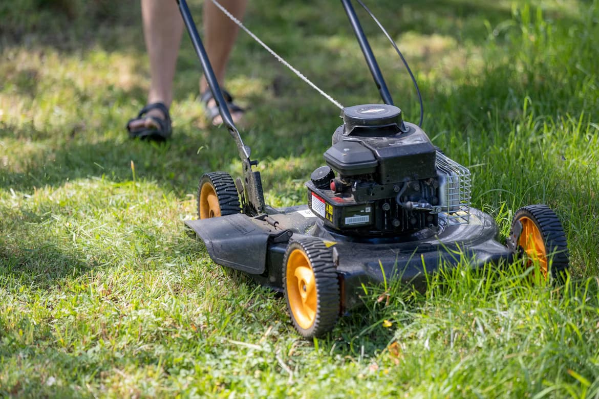 Freshly mowed lawn in Washington, Indiana